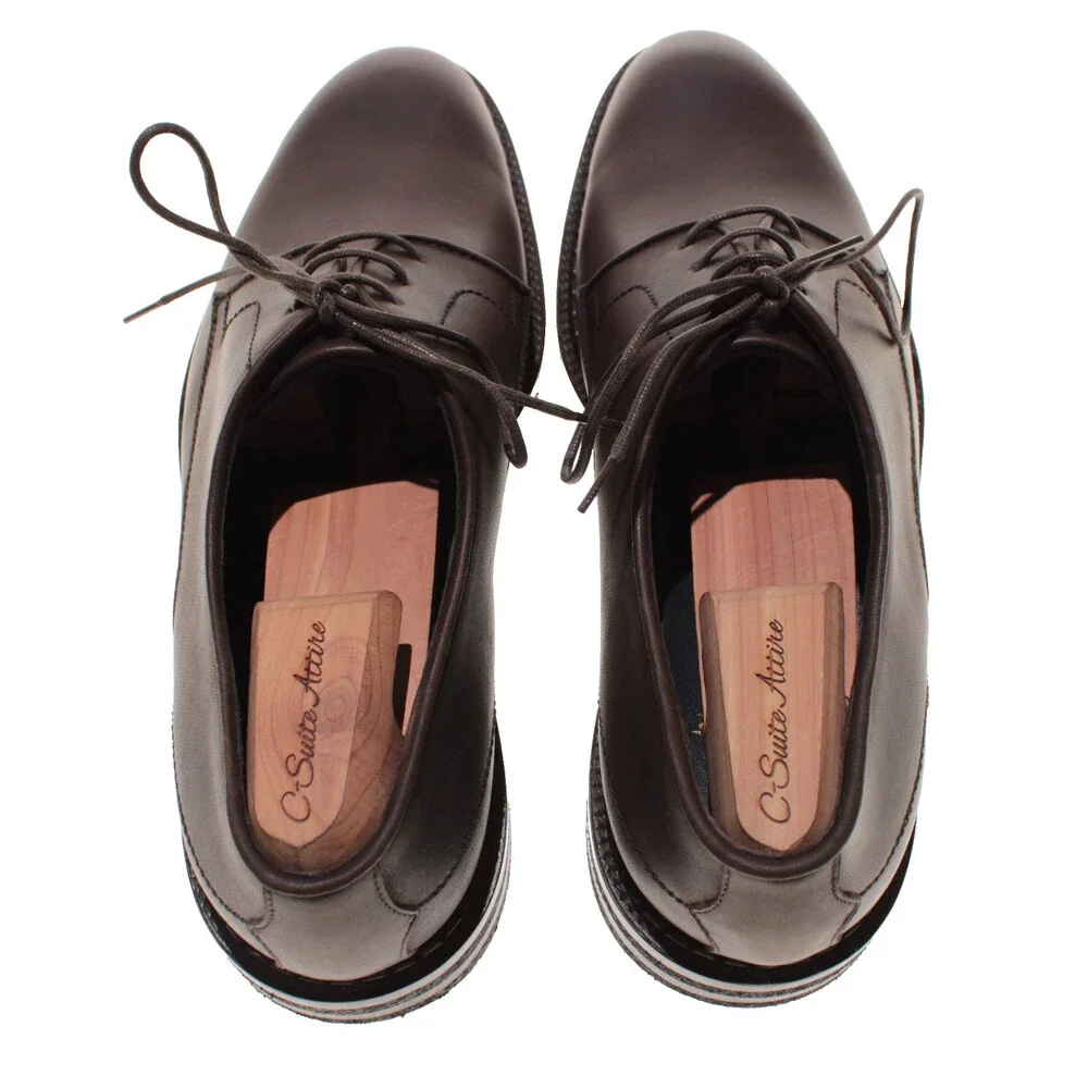 Di Bianco NWB Lace Up Derby Dress Shoes Size 9 US in Dark Brown Leather